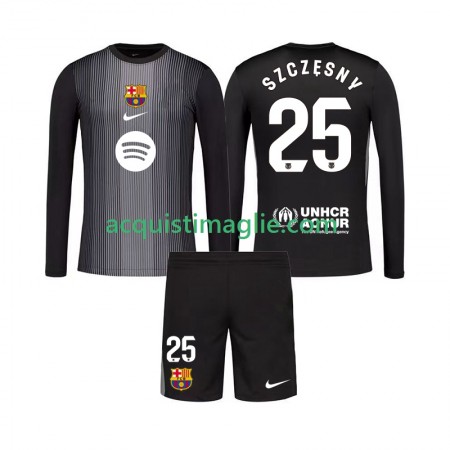 Divisa di Calcio Barcellona Szczesny 25 Portiere Bambino Terza 2025/2026 Manica Lunga
